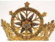 Large virgin crown statue bronze golden flowers enamel star crown XIXth c.