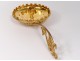 Episcopal hand bishop&#39;s candle holder golden bronze foliage XIXth century