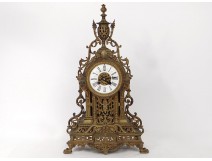 Gothic Clock bronze foliage cut Japy Napoleon III french clock XIXth