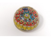 Sulphureous paperweight crystal Baccarat millefiori paperweight 1858