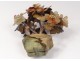 Decorative bouquet flowers agate hard stones XIXth century