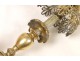 Pair of gilt brass candlesticks palmettes eighteenth