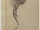 Drawing charcoal character man dancer costume drawing 20th century