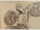 Drawing charcoal character man dancer costume drawing 20th century