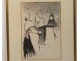 Engraving Steinlen Characters Female organ player child 19th century