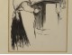 Engraving Steinlen Characters Female organ player child 19th century