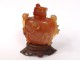 Chinese snuffbox bottle agate wood flowers Chinese snuffbox XXth century