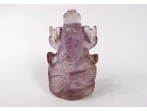 Small sculpture quartz rose god elephant Ganesh Buddhism 20th century