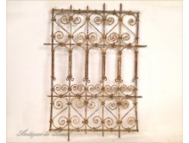 Window grille Moroccan wrought iron and painted wood, twentieth