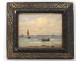 HSP navy landscape boats Andersen-Lundby Hellebaek Denmark painting XIXth