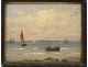 HSP navy landscape boats Andersen-Lundby Hellebaek Denmark painting XIXth