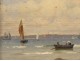 HSP navy landscape boats Andersen-Lundby Hellebaek Denmark painting XIXth