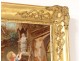 HST picture woman child Virgin Mary landscape bucolic frame stucco XIX