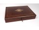 Box with mahogany game inlay brass Napoleon III XIX