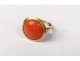 Sterling silver ring 18 caratts coral gold ring 7,94gr 20th century