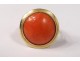 Sterling silver ring 18 caratts coral gold ring 7,94gr 20th century