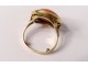 Sterling silver ring 18 caratts coral gold ring 7,94gr 20th century