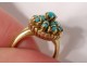 Sterling silver ring 18 caratts coral gold ring 7,94gr 20th century