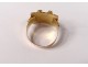 Sterling silver ring 18 caratts coral gold ring 7,94gr 20th century