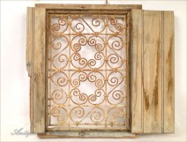 Window painted wood and wrought iron, Morocco, Twentieth