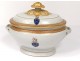 Large porcelain soup tureen Compagnie Indes européen blason coat of arms XVIIIè