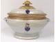 Large porcelain soup tureen Compagnie Indes européen blason coat of arms XVIIIè