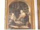 Pair gouaches paintings characters grocery stove cook XIXth century