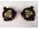 Pair of small enamelled salamons foliage gilding enamel XIXth century