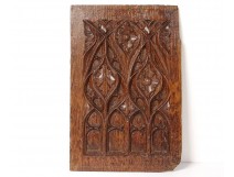 Wooden carved panel Gothic flamboyant Haute Epoque XVIth XVIIth century