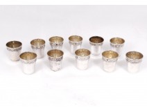 11 curons silver liqueur cups silver Minerve 89gr silver XIXth century