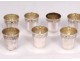 11 curons silver liqueur cups silver Minerve 89gr silver XIXth century