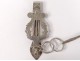 Chatelaine silver massive jewel lyre Minerve Napoleon III silver 53gr XIX