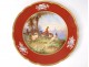 3 plates porcelain Paris Le Rosey animals fox hunting gardener XIX