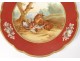 3 plates porcelain Paris Le Rosey animals fox hunting gardener XIX