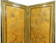 Screen 4 leaves Japan wood lacquered landscapes birds bamboo pond XIXth