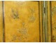 Screen 4 leaves Japan wood lacquered landscapes birds bamboo pond XIXth