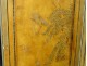 Screen 4 leaves Japan wood lacquered landscapes birds bamboo pond XIXth